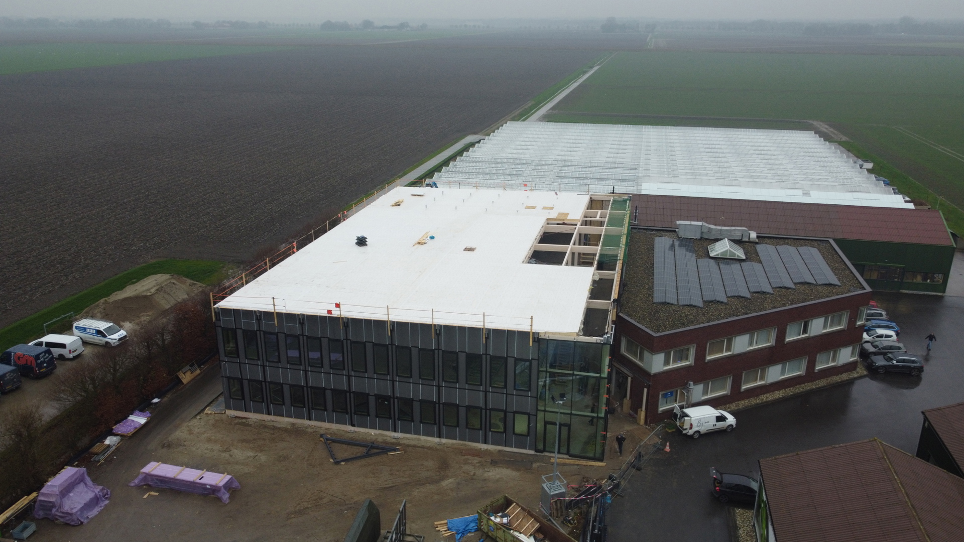 Agrico Research new building construction aerial
