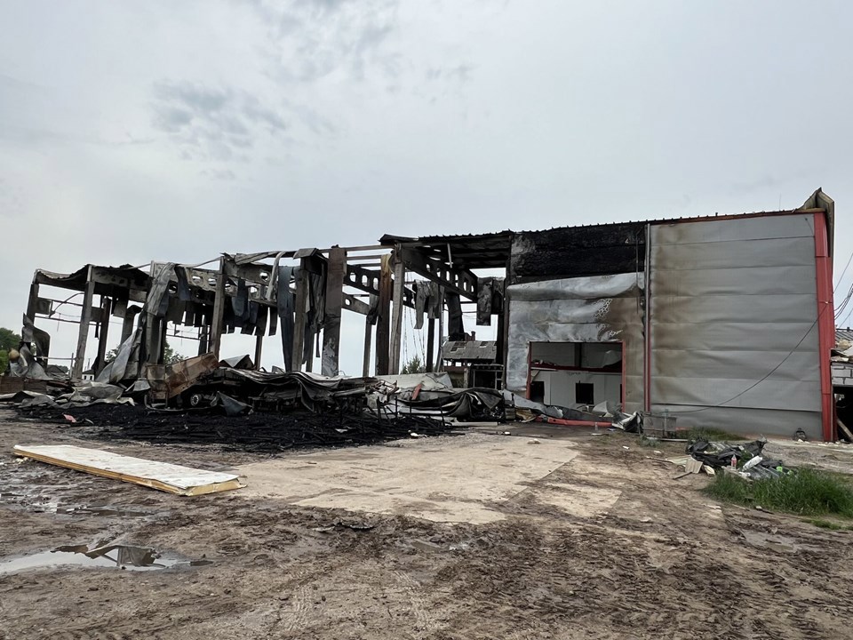Damaged warehouse in Ukraine