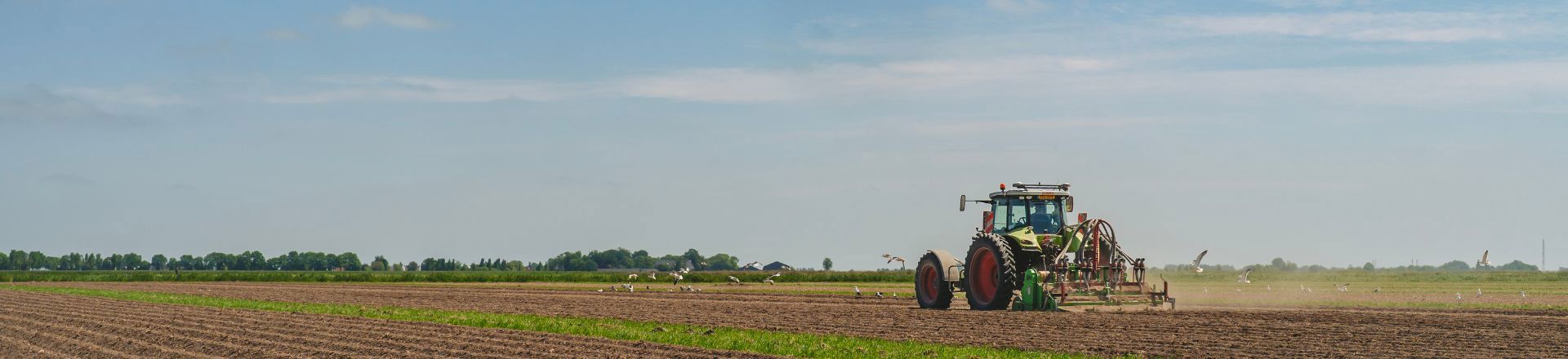 Bakker organic field with tractor wide